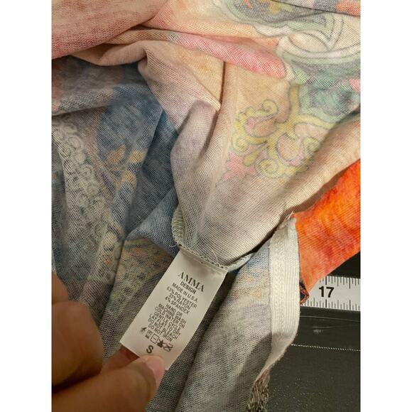 Amma Womens Skirt Small Mixed Media Asymmetric Hem Pull On Stretch Artsy Boho - Picture 4 of 7